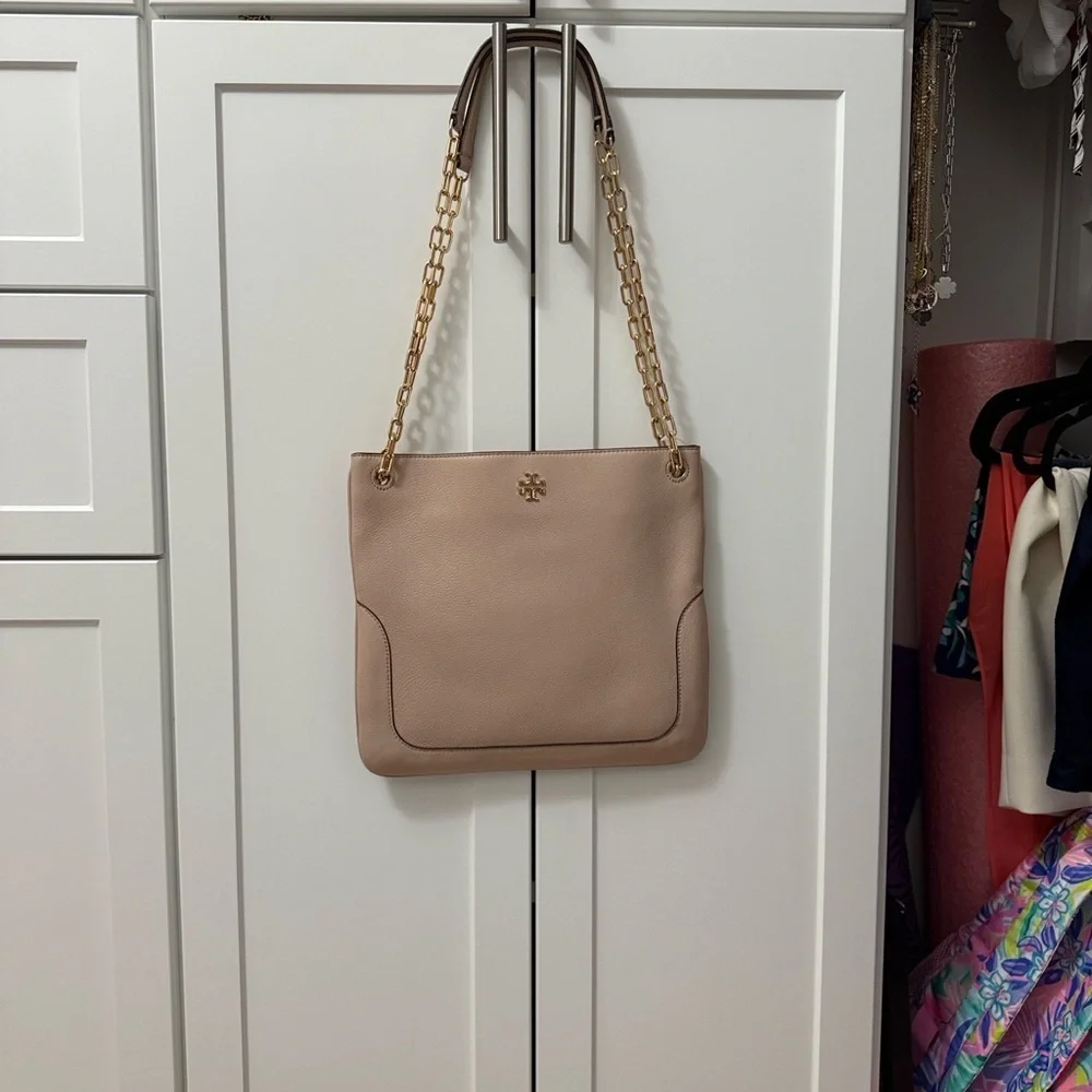 Tory Burch Pink Leather Ella Chain Tote